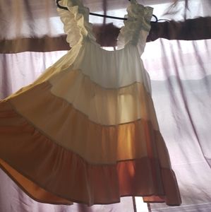 Entro Striped Baby doll Tank white tan lined top